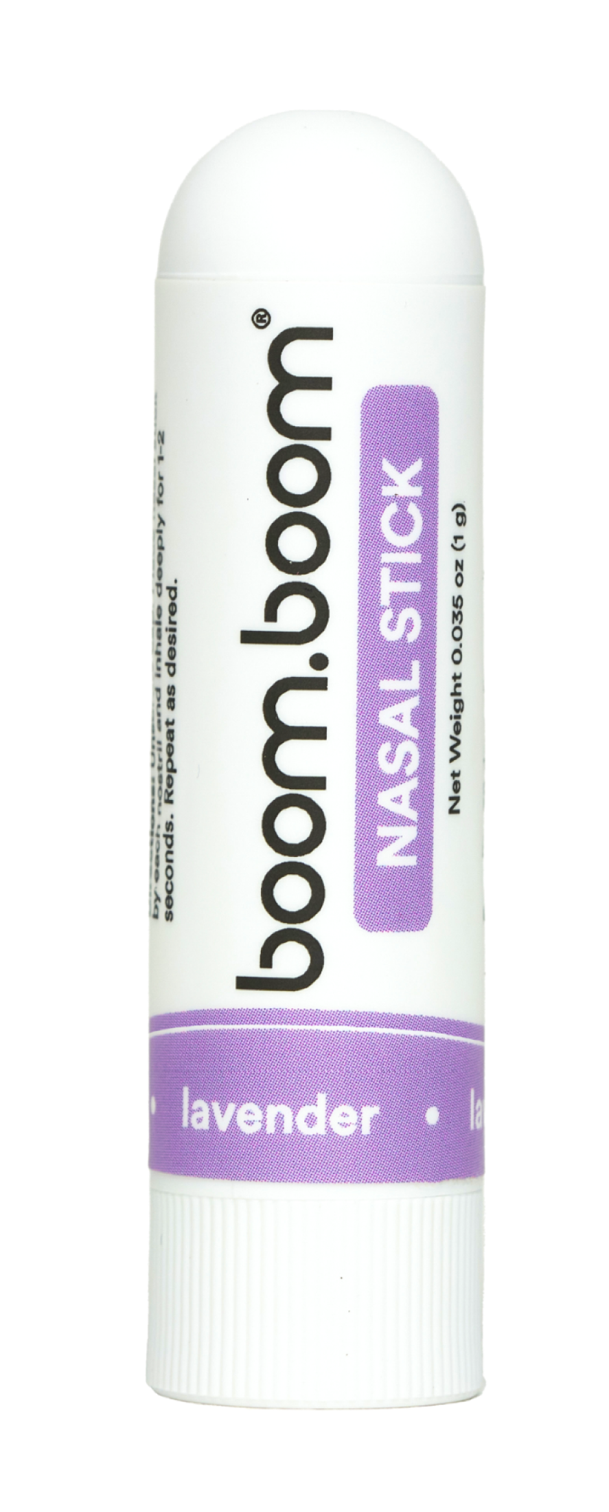 Lavender BoomBoom Single Nasal Stick  | Boosts Focus + Enhances Breathing | Provides Fresh Cooling Sensation | Aromatherapy Inhaler Made with Essential Oils + Menthol