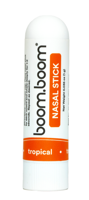 Tropical BoomBoom Single Nasal Stick  | Boosts Focus + Enhances Breathing | Provides Fresh Cooling Sensation | Aromatherapy Inhaler Made with Essential Oils + Menthol